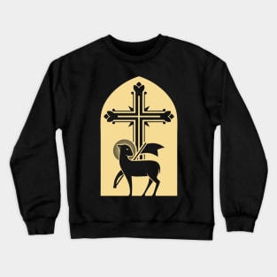 Lamb of God and crucifixion cross. Crewneck Sweatshirt